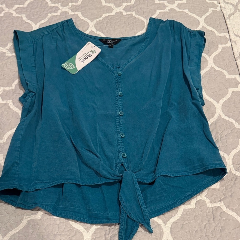 Velvet Heart Blue Button-Down Blouse